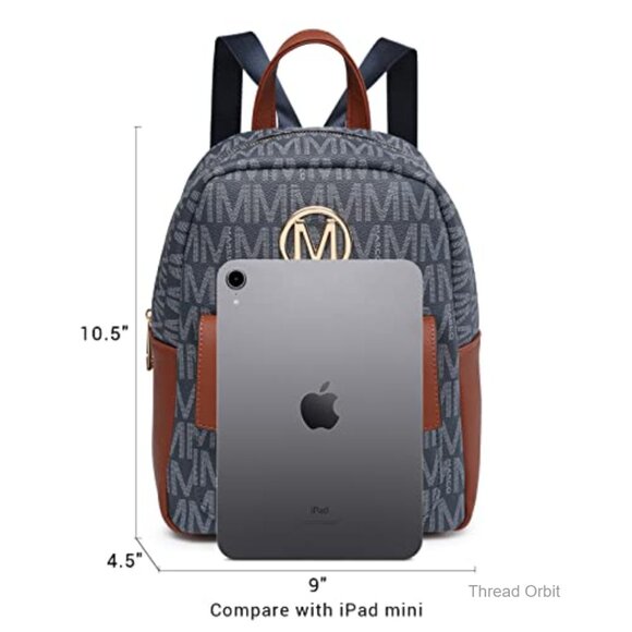 Small Faux Leather Backpack Purse with Adjustable Straps and Tassel Charm main image 2